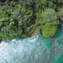 Forêt vierge et mer vues du ciel au Costa Rica